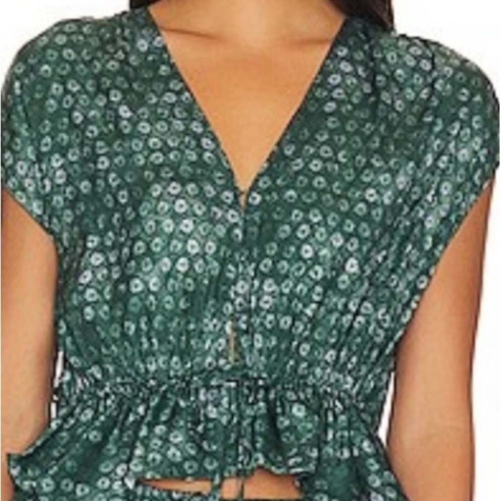 Free People Dreambound Green Top Size Medium Sleeveless Top